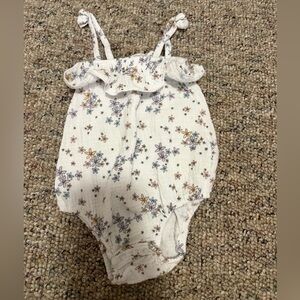 Lila and Jack White Baby Romper with Floral Print